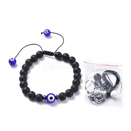 Adjustable Nylon Thread Braided Bead Bracelets BJEW-JB04466-02-1