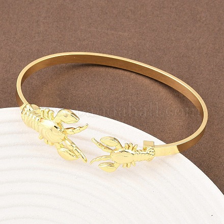 Браслеты-манжеты из латуни с морскими организмами для женщин BJEW-D368-03G-G-1