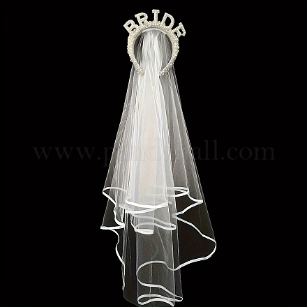 Accessoires de cheveux de voile de mariée en strass PW-WG58256-03-1