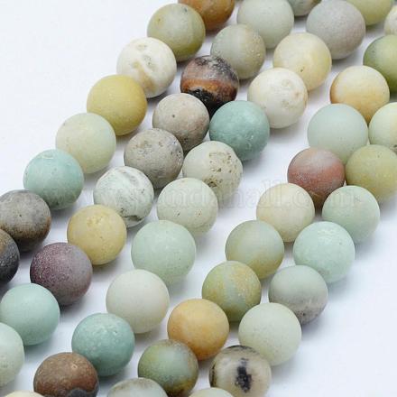 Brins de perles d'amazonite de fleurs naturelles G-F518-24-6mm-1