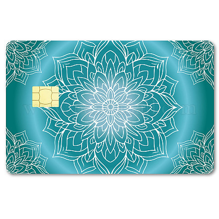 長方形のPVCプラスチック防水カードステッカー  銀行カードの装飾用の粘着カードスキン  花  186.3x137.3mm DIY-WH0432-105-1