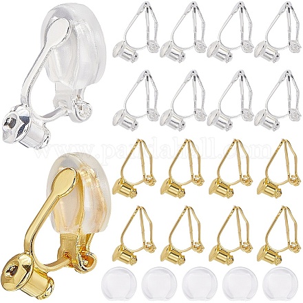 20шт 2 цвета латунные клипсы для серег KK-SP0002-51-1