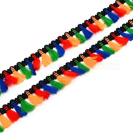 Лента из полиэстера с кисточками в этническом стиле OCOR-WH0074-05-1