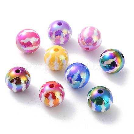Perles acryliques opaques plaquées UV MACR-K351-30-1