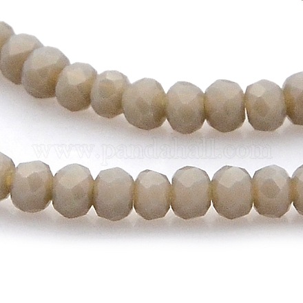 Verre imitation jade facettes rondelles perles brins GLAA-A024A-02-1