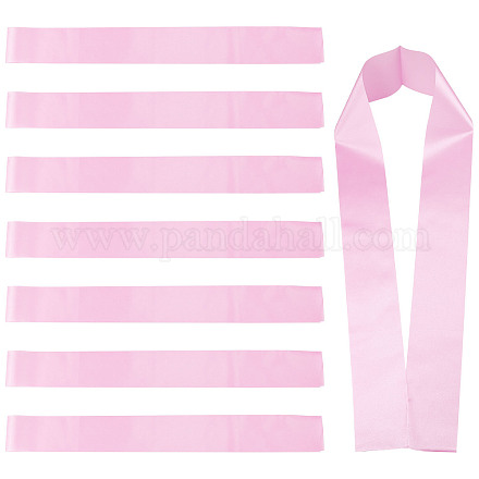 CRASPIRE 8PCS Blank Satin Sash Pink Writable Shoulder Straps 3.7inch Wide DIY Pageant Sash for Birthday AJEW-CP0001-69D-1