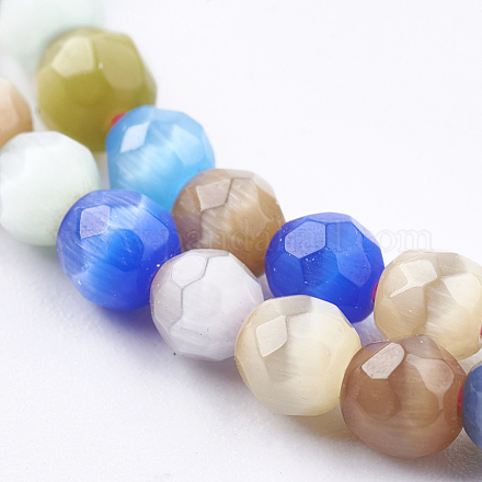 Chapelets de perles d'œil de chat CE-F021-4mm-A01-1