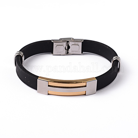 Attractive Rectangle 304 Stainless Steel Cord Bracelets BJEW-K094-16-1