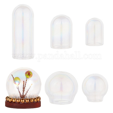 NBEADS 12 Pcs 2 Styles Mini Glass Dome Cloches AJEW-NB0005-21-1