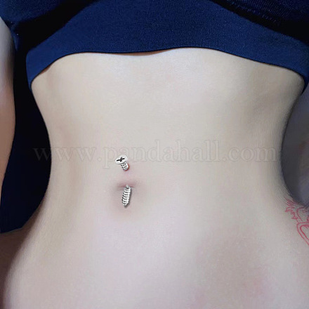 Кольца для живота со штангой в форме винта из нержавеющей стали 304 FS-WG0877F-01-1