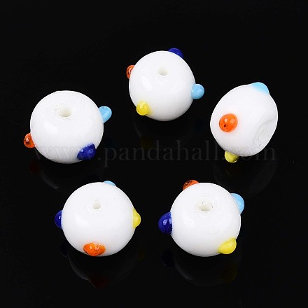 Бусины ручной работы в технике лэмпворк с неровностями LAMP-ZX003-07-01-1