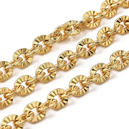 Латунные текстурированные плоские круглые звенья цепи CHC-C014-28G-1
