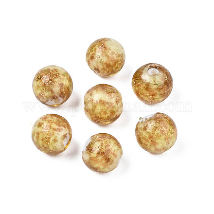 Perles vernissées de sable d'or manuelles  LAMP-T016-10H-1