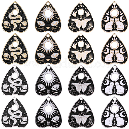 32шт 8 стиля подвески из сплава с эмалью ENAM-SC0005-13B-1