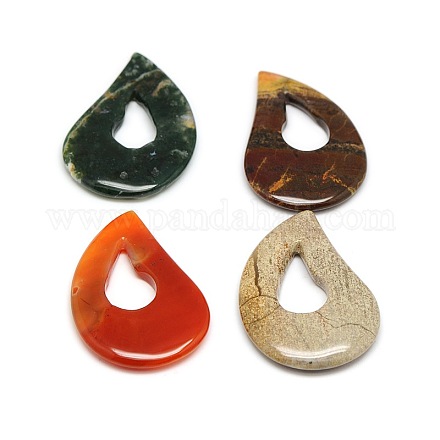 Colgantes en forma de lágrima de piedras preciosas mixtas G-L260-05-1