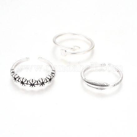 Conjuntos de anillos de dedo apilables de latón ajustables RJEW-G100-01-1