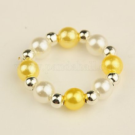 Acryliques perle d'imitation anneaux élastiques de mode RJEW-JR00037-05-1