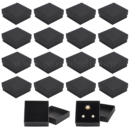 Квадратные подарочные коробки для хранения серег и ожерелья из крафт-бумаги CON-WH0095-88A-1