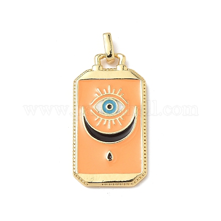 Карты таро латунные эмалевые подвески KK-Q068-56G-01-1