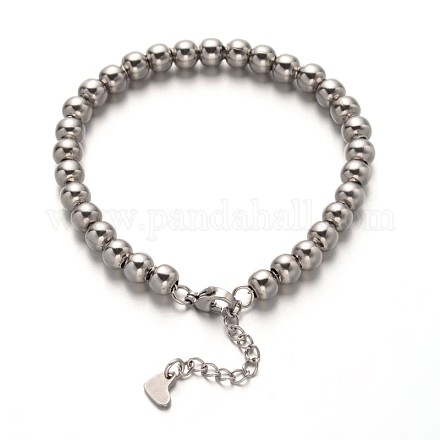 304 Stainless Steel Ball Chain Bracelets BJEW-L506-03P-1