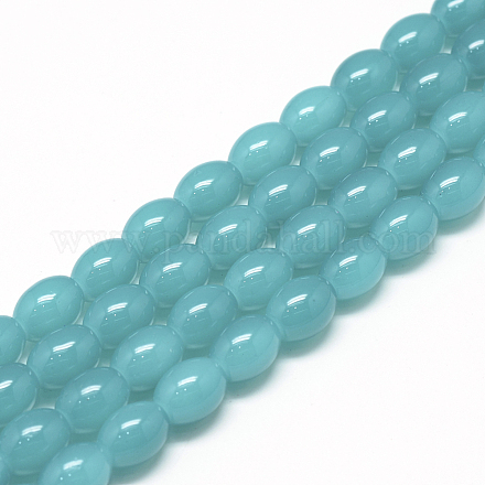 Chapelets de perles en verre peint X-DGLA-S115-8x6mm-Y07-1