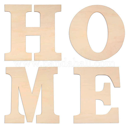 手紙の家の未完成の木製の空白の切り抜き  DIYの工芸品について  結婚式  家の装飾とペイント  30x24~29.5x0.3cm  4個/セット DIY-X0294-10-1