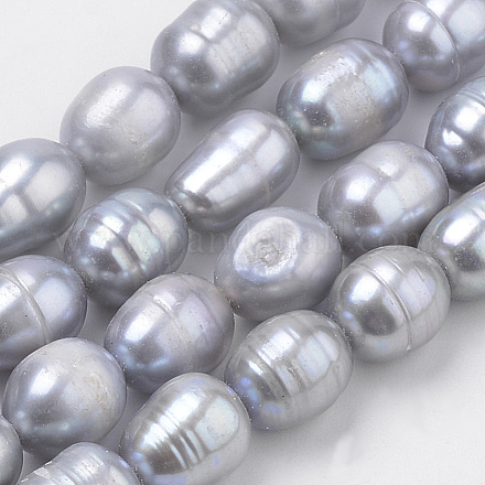 Fili di perle di perle d'acqua dolce coltivate naturali PEAR-S012-37-1