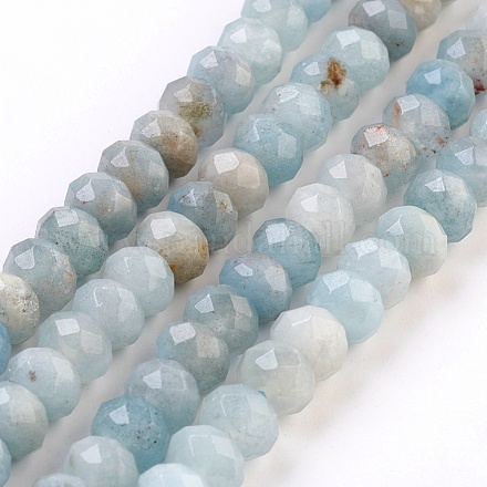 Chapelets de perles en aigue-marine naturelle G-F568-037-A-1