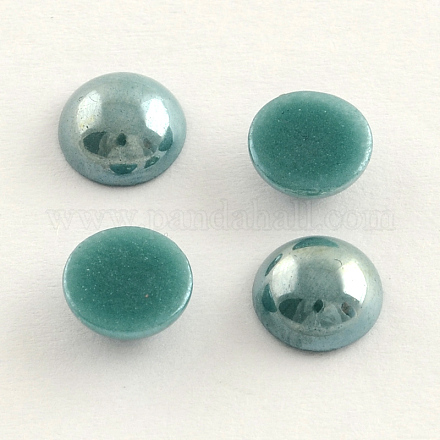 Pearlized Plated Opaque Glass Cabochons PORC-S801-8mm-22-1