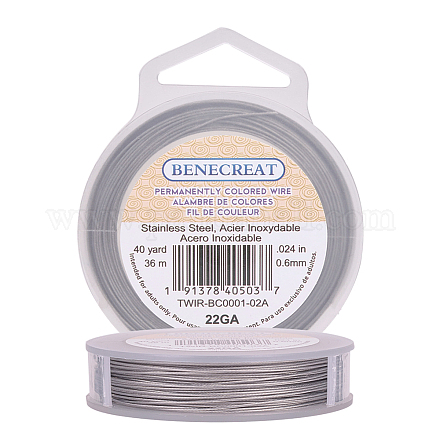 BENECREAT 36m 0.6mm 7-Strand Nylon Coated Craft Jewelry Beading Wire Tiger Tail Beading Wire for Necklaces Bracelets Ring TWIR-BC0001-02A-1