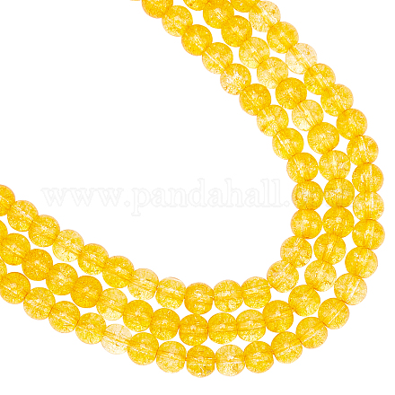 NBEADS about 201 Pcs Round Citrine Spacer Beads G-NB0003-24-1