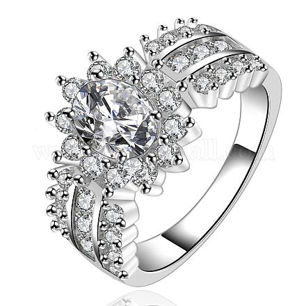 Gorgeous Brass Cubic Zirconia Crown Finger Rings For Women RJEW-BB09100-8-1