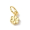 S925 Sterling Silver Pendant, Flower, Golden, 8.5x5.5x3mm