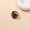 Dunhuang Style Glass Finger Rings, Black, Inner Diameter: 18mm
