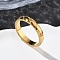 304 Stainless Steel Finger Rings for Women Men, Ion Plating(IP), Real 18K Gold Plated, 3.5mm, Inner Diameter: 18mm