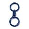 Alloy Spring Gate Clasps, with Spring Findings, Dark Blue, 76.5mm