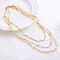 Stainless Steel 3 Layer Necklaces for Women, Golden
