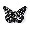Butterfly Shaped Handmade Polymer Clay Rhinestone Beads, for DIY Phone Charms, Pen and Jewelry Making Supplies, Jet, 40.5~41.5x52.5~54x11.5~12mm, Hole: 1.7~2mm