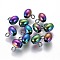 Ion Plating(IP) 304 Stainless Steel Tube Bails, Loop Bails, Oval, Rainbow Color, 8x6x5mm, Hole: 1.8mm, Inner Diameter: 2.4mm