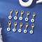 10Pcs Flat Round Handmade Evil Eye Lampwork Pendant Decorations, with Zinc Alloy Lobster Claw Clasps, Golden, White, 32mm