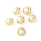 Electroplated Natural Cultured Freshwater Pearl Beads, Saucer Beads, White, Golden, 11x8~9mm, Hole: 0.7mm