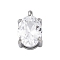 304 Stainless Steel Micro Pave Cubic Zirconia Charms, Oval, Stainless Steel Color, 10x6x4.5mm, Hole: 1.5mm