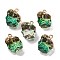 Gradient Color Resin Imitation Gemstone Resin Irregular Pendants, Nuggets Charms with Golden Plated Zinc Alloy Loops, Green, 20.5x14x11.2mm, Hole: 2mm