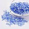 Glass Bugle Beads, Transparent Colours Rainbow, Sky Blue, 9x2mm, Hole: 0.5mm, about 7000pcs/bag