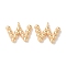 Brass Pendants, Cadmium Free & Nickel Free & Lead Free, Letter Charms, Real 18K Gold Plated, 10x13x2mm, Hole: 1mm
