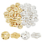 60Pcs 2 Colors Brass Spacer Beads, Wavy Flat Round, Mixed Color, 8x1.5mm, Hole: 1.2mm, 30pcs/color