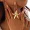 Starfish Alloy Adjustable Rings for Women, Light Gold, US Size 8 1/2(18.5mm)