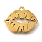 201 Stainless Steel Pendants, Lip Charms, Golden, 11.5x14.5x1mm, Hole: 1.5mm