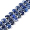 Natural Lapis Lazuli Beads Strands, with Seed Beads, Faceted Hexagonal Cut, Flat Round, 10~11x5~6mm, Hole: 1mm, about 30~31pcs/strand, 14.57~14.96 inch(37~38cm)