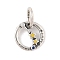 Luminous 925 Sterling Silver Rhinestone Constellation Charms, Glow in the Dark Enamel Constellation Charms with Oval Jump Rings, Antique Silver, Aries, 11.5x2mm, Hole: 4x5mm